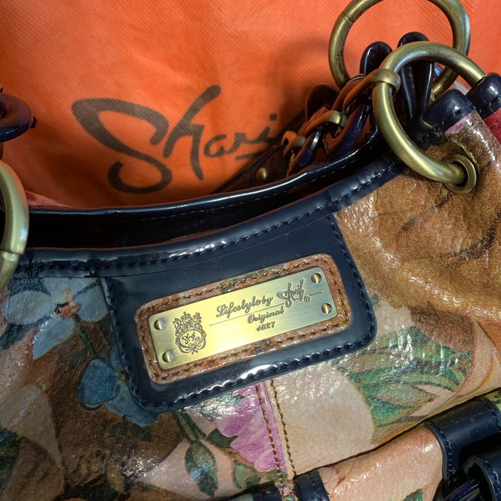Sharif Floral Leather Handbag, Vintage w/Dustbag - Picture 3 of 8